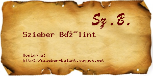 Szieber Bálint névjegykártya