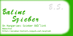 balint szieber business card